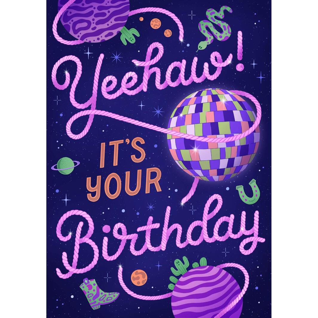 Birthday Greeting Card with Rope Lettering