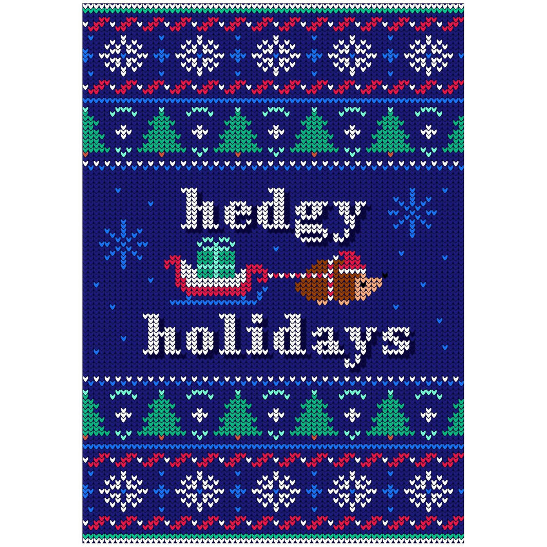 Hedgy Holidays - Knit Pattern Greeting Card