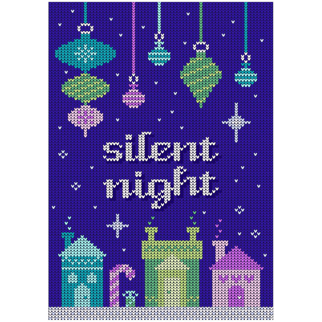 Silent Night - Knit Pattern Greeting Card