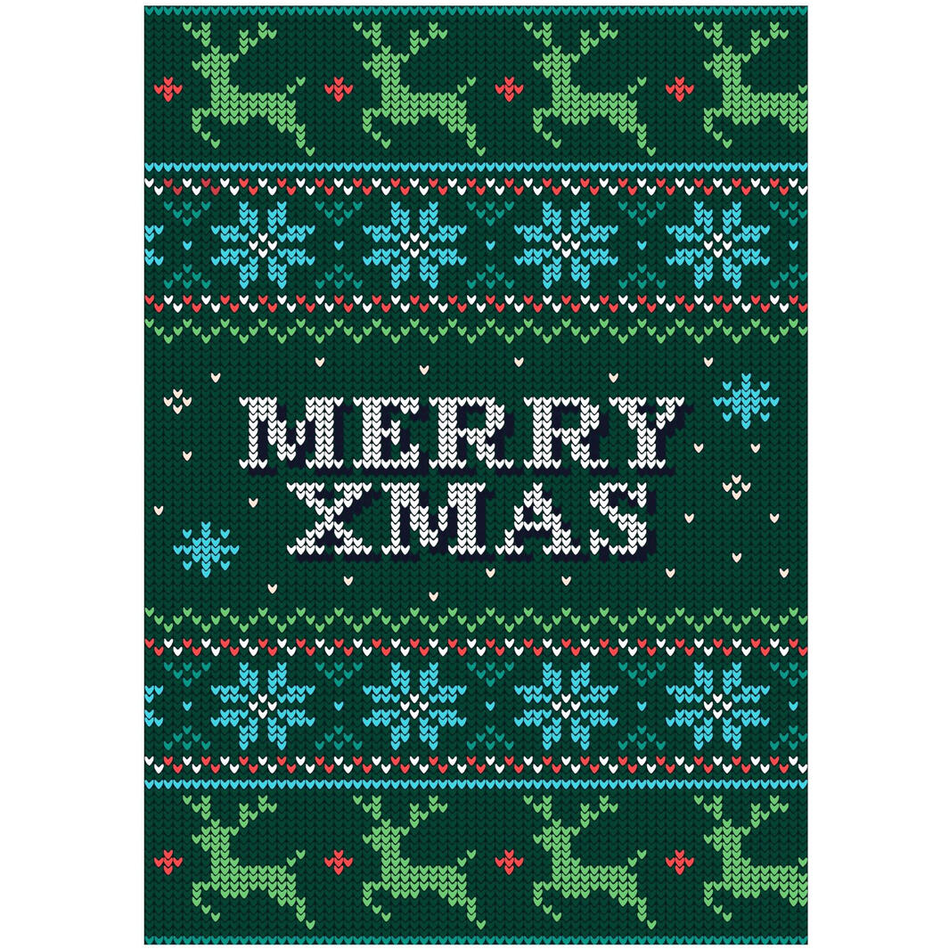 Merry XMAS - Knit Pattern Greeting Card