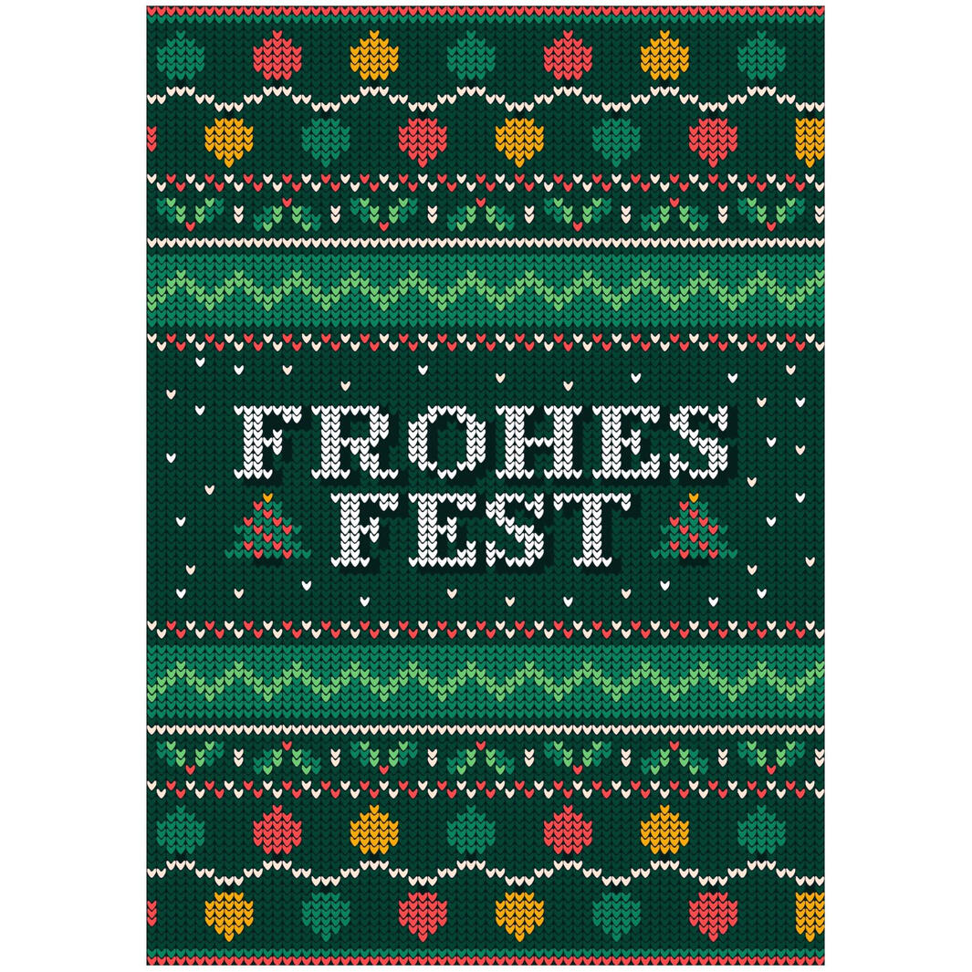 Frohes Fest (German) - Knit Pattern Greeting Card