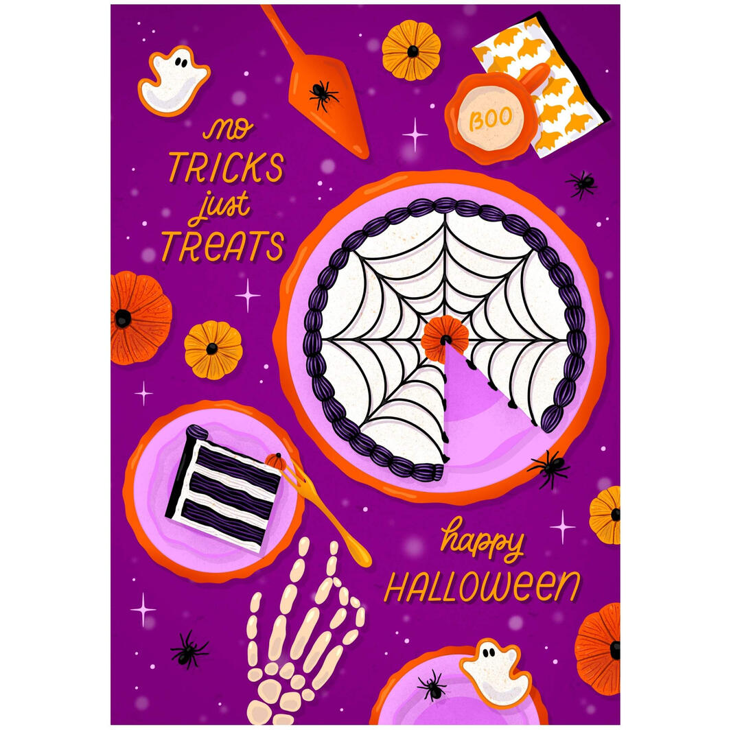No Tricks, Just Treats - Happy Halloween Greeting Card