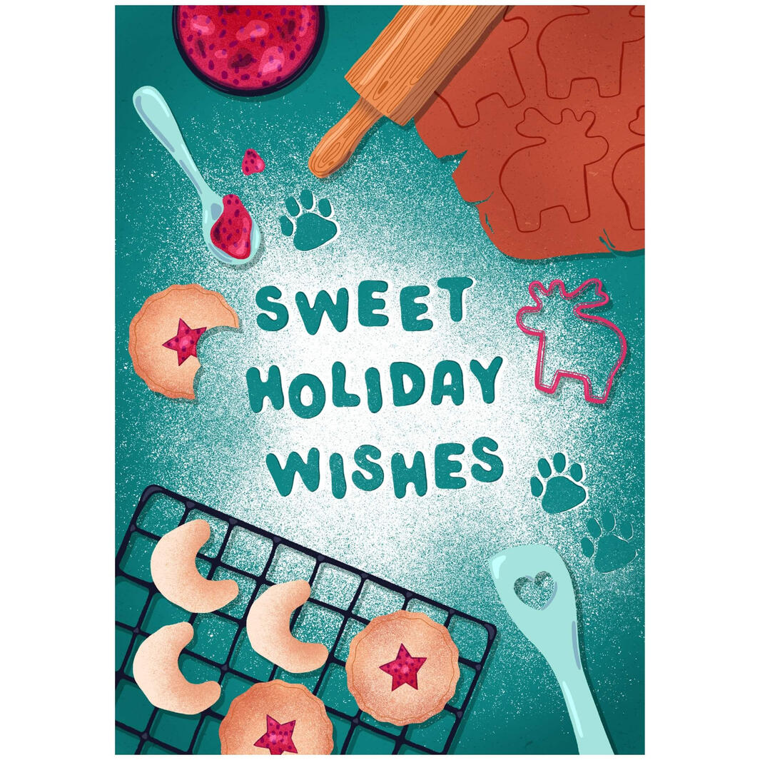Sweet Holiday Wishes - Greeting Card