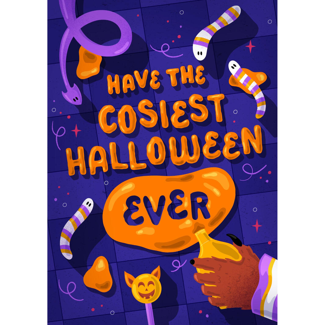 An illustrated Halloween lettering that looks like liquid