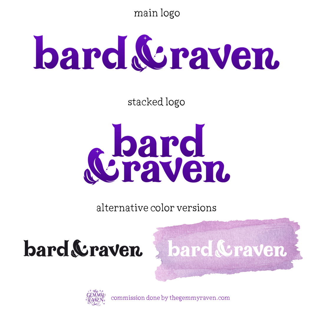 Logo for the TTRPG creator brand "Bard & Raven"